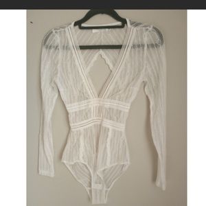 Allyson Collection white lace body suit